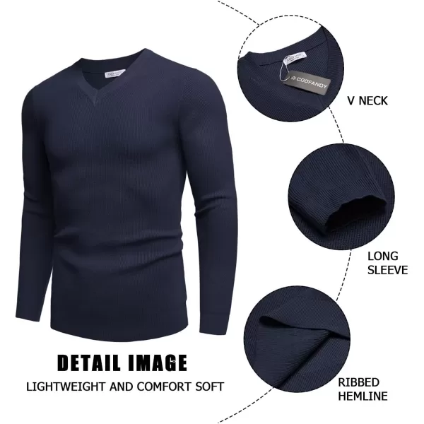 COOFANDY Men V Neck Dress Sweater Knit Long Sleeve Casual Slim Fit Pullover Sweater