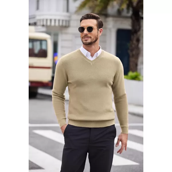 COOFANDY Men V Neck Dress Sweater Knit Long Sleeve Casual Slim Fit Pullover Sweater