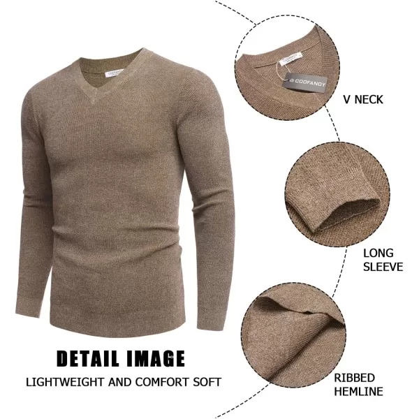 COOFANDY Men V Neck Dress Sweater Knit Long Sleeve Casual Slim Fit Pullover Sweater