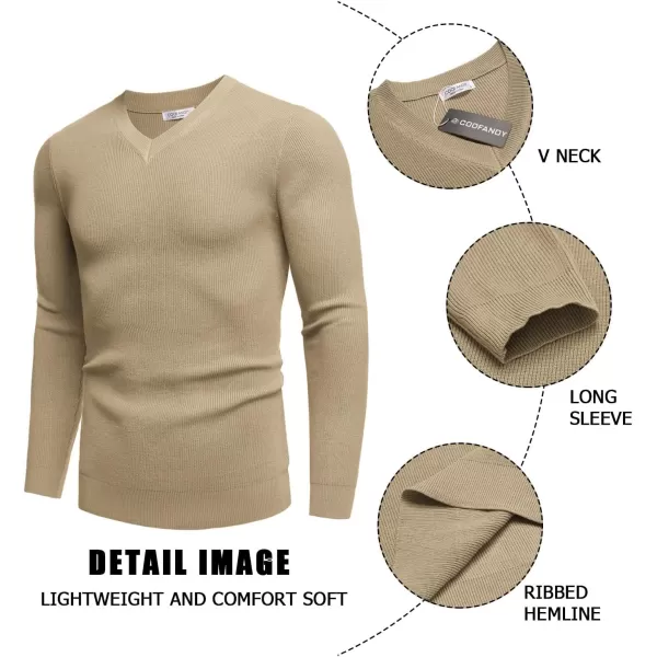 COOFANDY Men V Neck Dress Sweater Knit Long Sleeve Casual Slim Fit Pullover Sweater