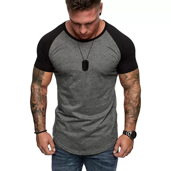 COOFANDY Men's 2 Packs Gym Muscle T Shirts Fitness Workout Baseball Tee Shirts