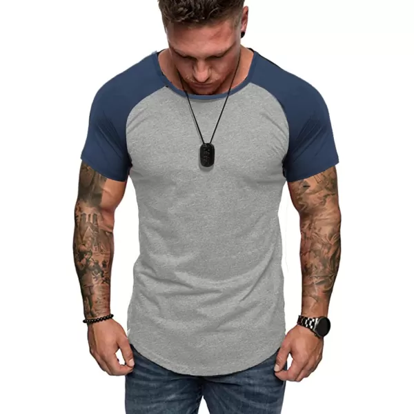 COOFANDY Men's 2 Packs Gym Muscle T Shirts Fitness Workout Baseball Tee Shirts
