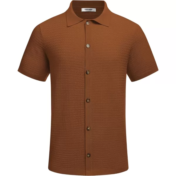 COOFANDY Men's 2 Piece Short Sets Casual Button Down Shirt and Shorts Set Knit Polo Set Vintage Summer Beach Outfits