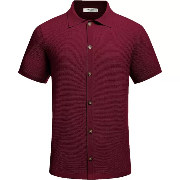COOFANDY Men's 2 Piece Short Sets Casual Button Down Shirt and Shorts Set Knit Polo Set Vintage Summer Beach Outfits