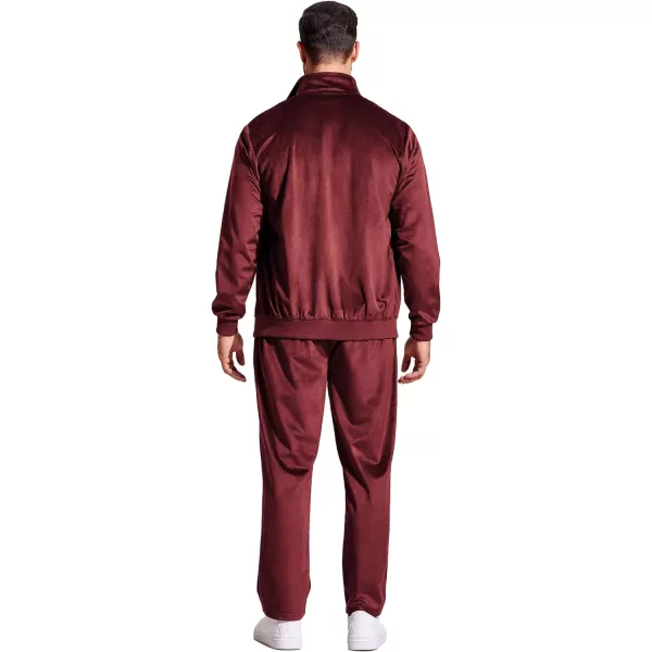 COOFANDY Mens 2 Piece Velour Tracksuit Full Zip Jackets Pants Velvet Jogging Suits Sweatsuit Set