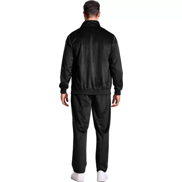 COOFANDY Mens 2 Piece Velour Tracksuit Full Zip Jackets Pants Velvet Jogging Suits Sweatsuit Set