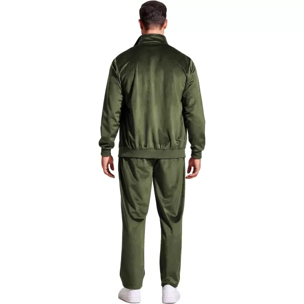 COOFANDY Mens 2 Piece Velour Tracksuit Full Zip Jackets Pants Velvet Jogging Suits Sweatsuit Set