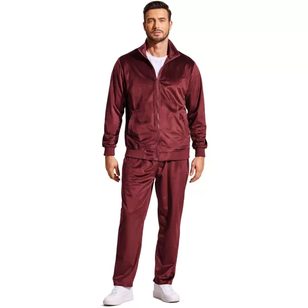 COOFANDY Mens 2 Piece Velour Tracksuit Full Zip Jackets Pants Velvet Jogging Suits Sweatsuit Set