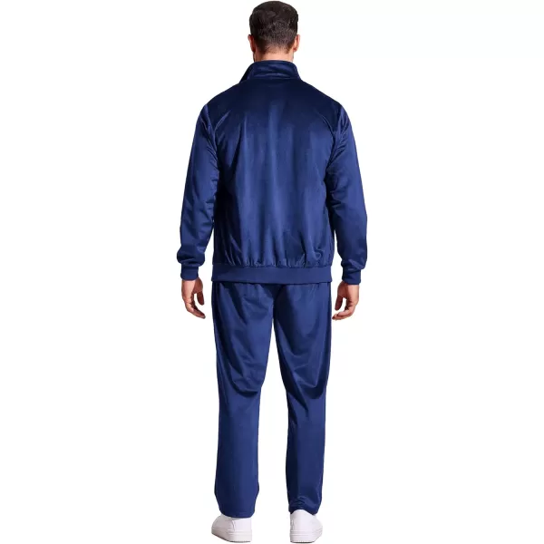 COOFANDY Mens 2 Piece Velour Tracksuit Full Zip Jackets Pants Velvet Jogging Suits Sweatsuit Set