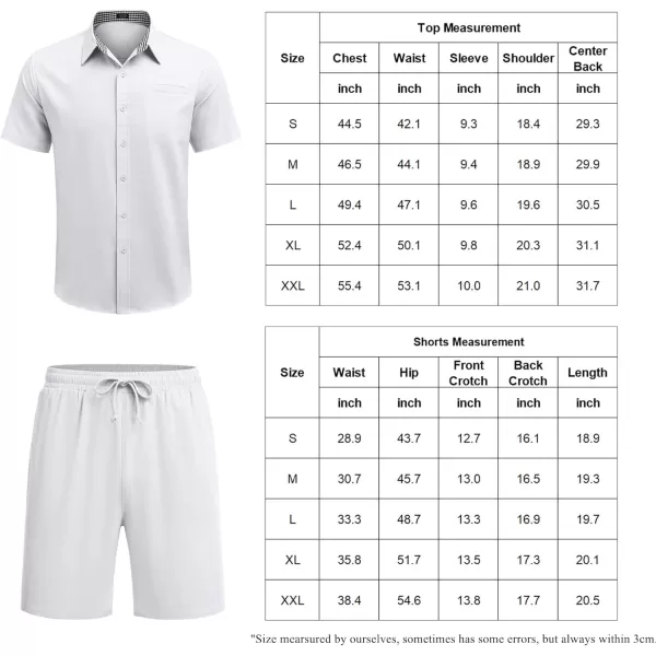 COOFANDY Men's 2 Pieces Linen Set Short Sleeve Beach Outfits Casual Button Down Shirt and Short Sets with Pockets