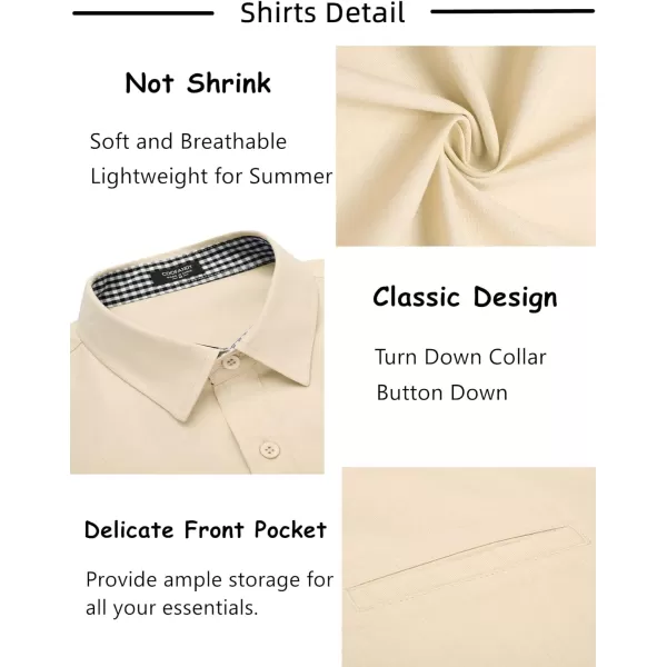 COOFANDY Men's 2 Pieces Linen Set Short Sleeve Beach Outfits Casual Button Down Shirt and Short Sets with Pockets