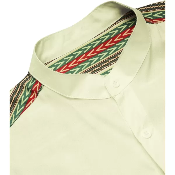 COOFANDY Men's African Dashiki Print Shirt Long Sleeve Button Down Shirt Bright Color Tribal Top Shirt