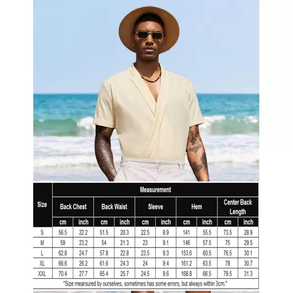COOFANDY Men's Beach Kimono Shirt Cardigan Jacket Light Linen Short Sleeve Open Front Casual Shirts