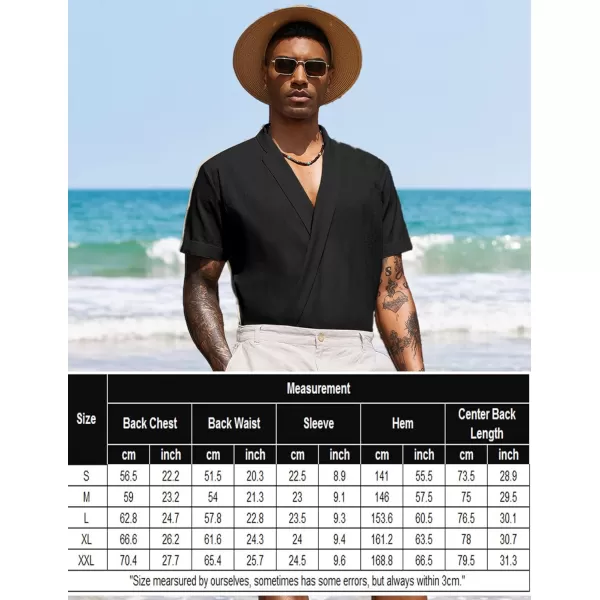 COOFANDY Men's Beach Kimono Shirt Cardigan Jacket Light Linen Short Sleeve Open Front Casual Shirts