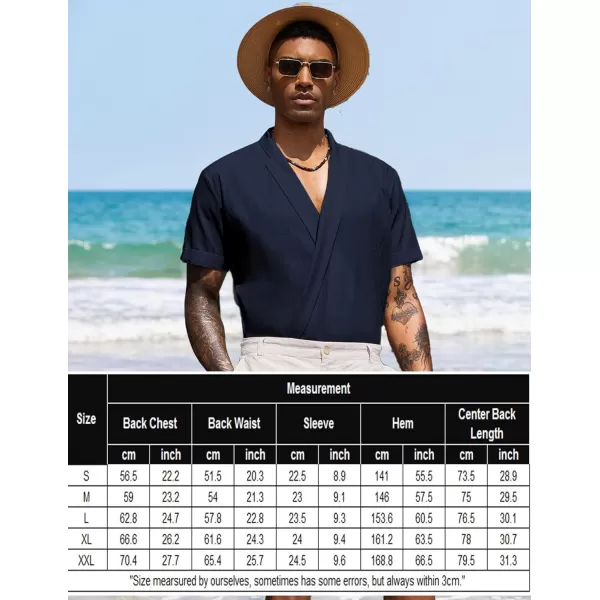 COOFANDY Men's Beach Kimono Shirt Cardigan Jacket Light Linen Short Sleeve Open Front Casual Shirts
