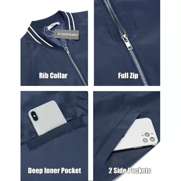 COOFANDY Men's Bomber Jackets Lightweight Windbreaker Full Zip Varsity Jacket Casual Active Coat Outwear