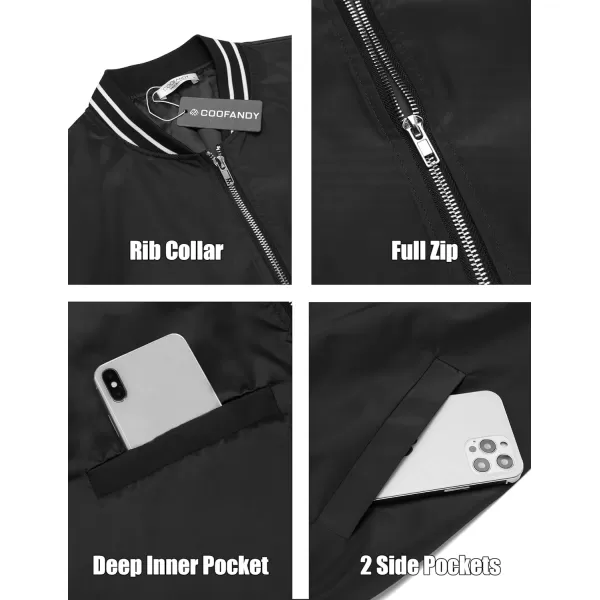 COOFANDY Men's Bomber Jackets Lightweight Windbreaker Full Zip Varsity Jacket Casual Active Coat Outwear