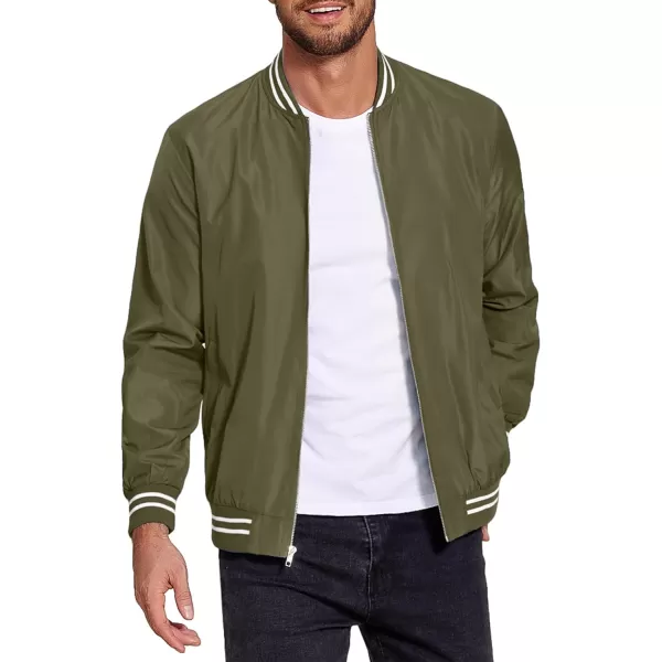 COOFANDY Men's Bomber Jackets Lightweight Windbreaker Full Zip Varsity Jacket Casual Active Coat Outwear