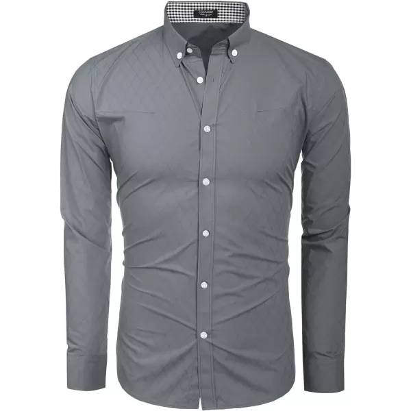 COOFANDY Men's Business Dress Shirt Long Sleeve Casual Slim Fit Button Down Shirt