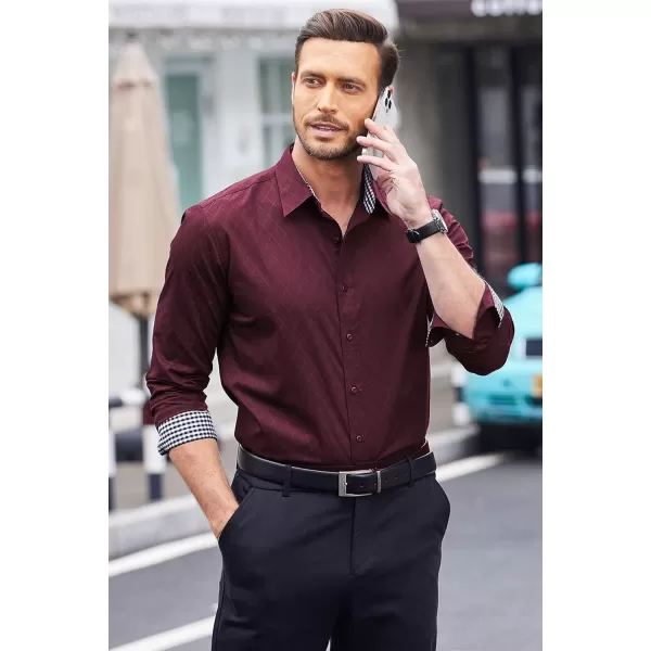 COOFANDY Men's Business Dress Shirt Long Sleeve Casual Slim Fit Button Down Shirt