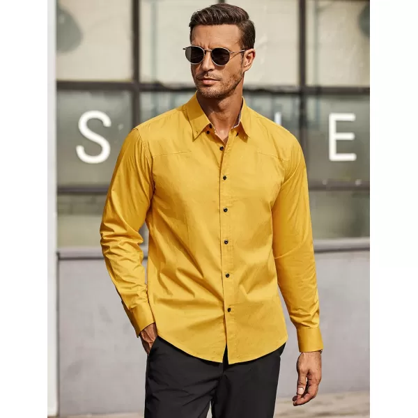 COOFANDY Men's Business Dress Shirt Long Sleeve Casual Slim Fit Button Down Shirt