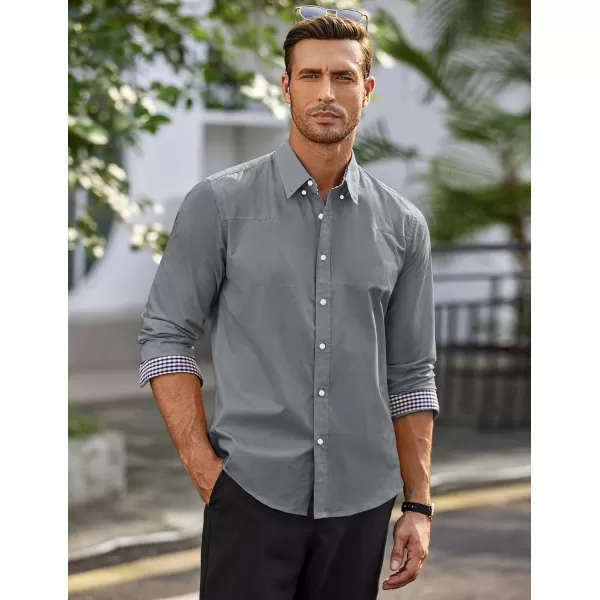 COOFANDY Men's Business Dress Shirt Long Sleeve Casual Slim Fit Button Down Shirt