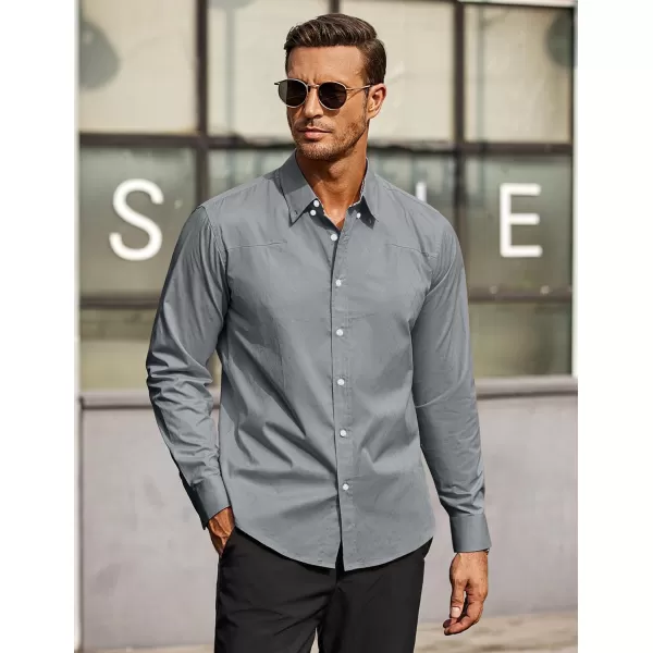 COOFANDY Men's Business Dress Shirt Long Sleeve Casual Slim Fit Button Down Shirt