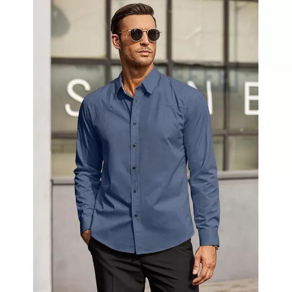 COOFANDY Men's Business Dress Shirt Long Sleeve Casual Slim Fit Button Down Shirt