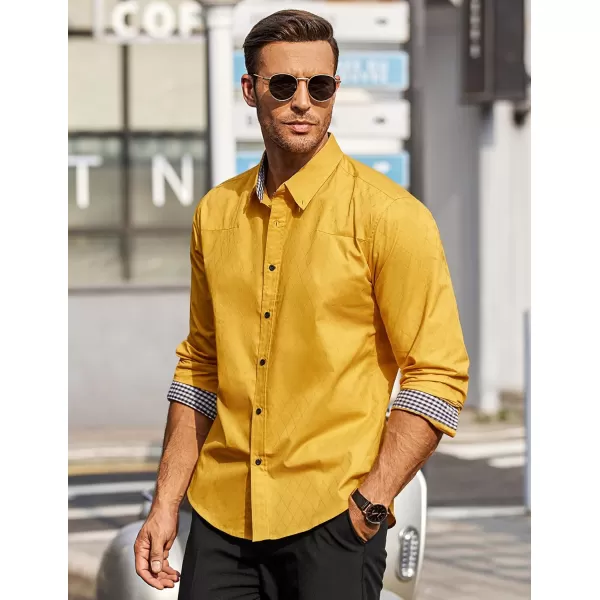 COOFANDY Men's Business Dress Shirt Long Sleeve Casual Slim Fit Button Down Shirt