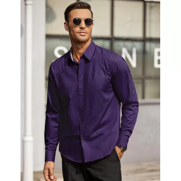 COOFANDY Men's Business Dress Shirt Long Sleeve Casual Slim Fit Button Down Shirt