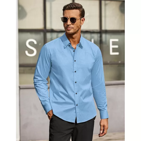 COOFANDY Men's Business Dress Shirt Long Sleeve Casual Slim Fit Button Down Shirt