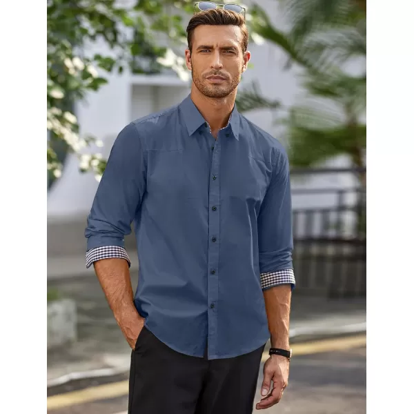 COOFANDY Men's Business Dress Shirt Long Sleeve Casual Slim Fit Button Down Shirt