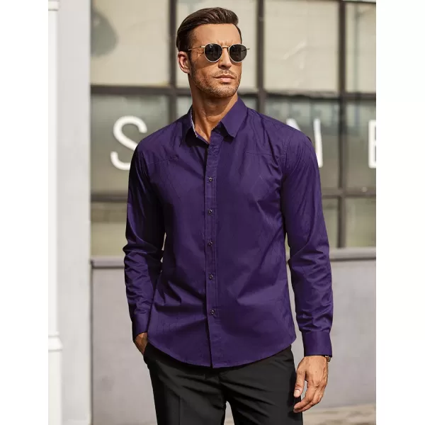 COOFANDY Men's Business Dress Shirt Long Sleeve Casual Slim Fit Button Down Shirt