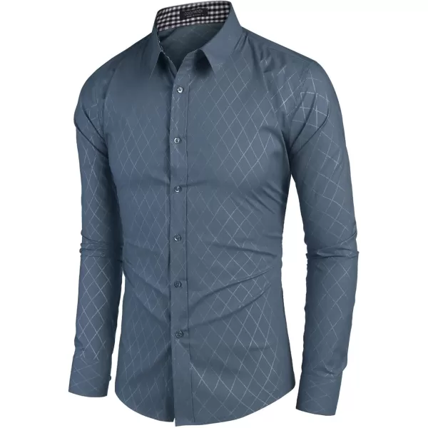 COOFANDY Men's Business Dress Shirt Long Sleeve Slim Fit Casual Button Down Shirt