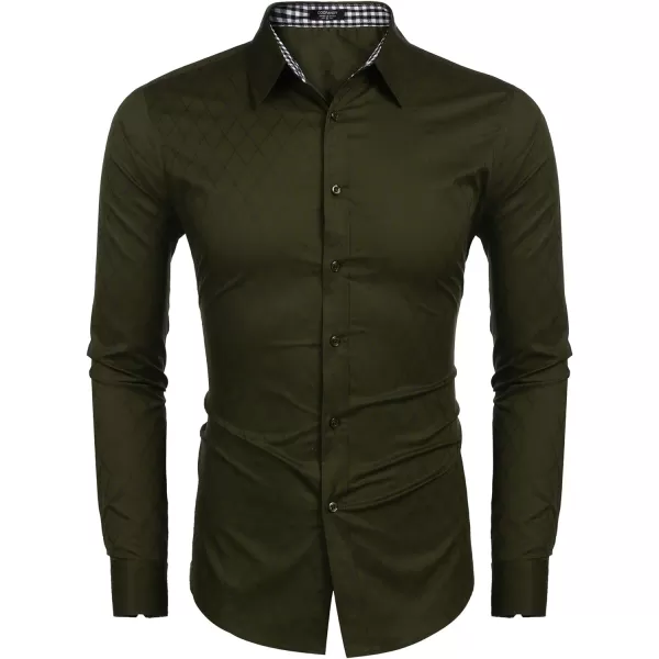 COOFANDY Men's Business Dress Shirt Long Sleeve Slim Fit Casual Button Down Shirt