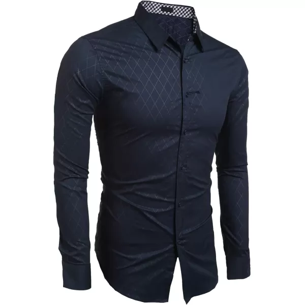 COOFANDY Men's Business Dress Shirt Long Sleeve Slim Fit Casual Button Down Shirt