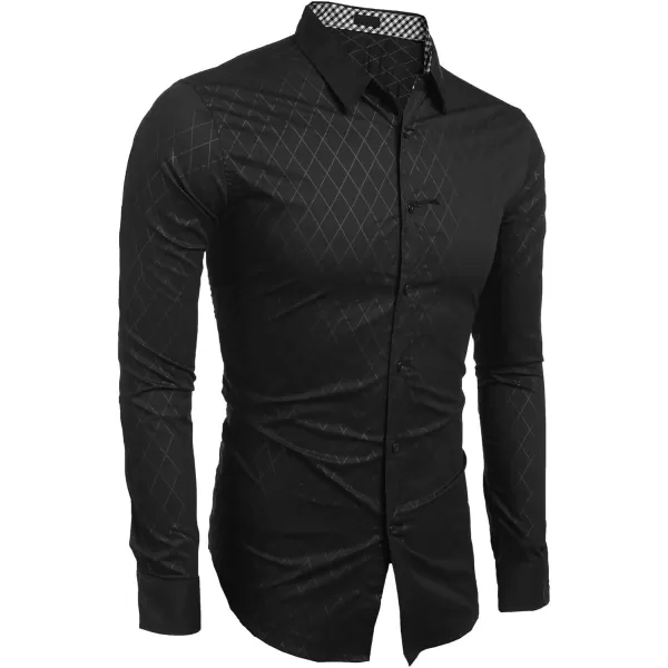 COOFANDY Men's Business Dress Shirt Long Sleeve Slim Fit Casual Button Down Shirt