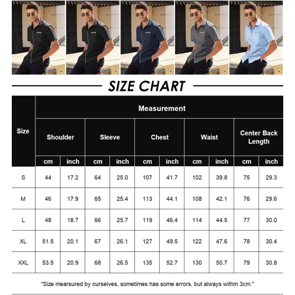 COOFANDY Men's Button Down Shirts Short Sleeve Fashion Dress Shirts Contrast Button Up Shirt