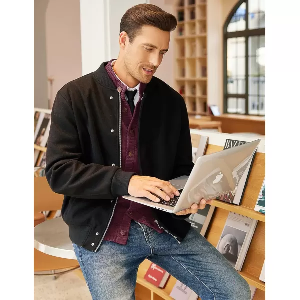 COOFANDY Men's Cardigan Sweater Slim Fit Stand Collar Cardigan Casual Cable Knitted Button Down Sweater with Pockets