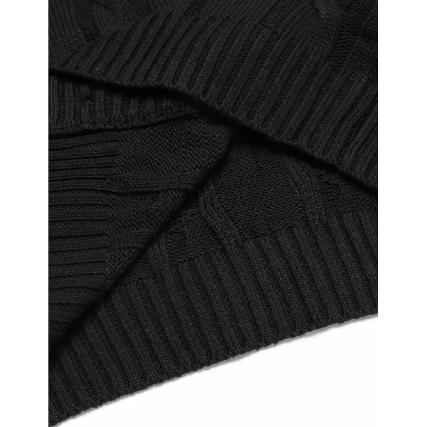 COOFANDY Men's Cardigan Sweater Slim Fit Stand Collar Cardigan Casual Cable Knitted Button Down Sweater with Pockets
