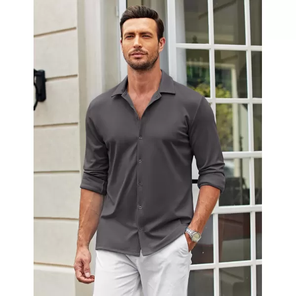 COOFANDY Men's Casual Button Down Shirt Wrinkle Free Shirts Long Sleeve Dress Shirt