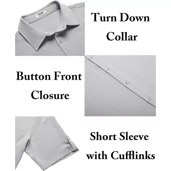 COOFANDY Men's Casual Button Down Short Sleeve Shirts Textured Summer Beach Shirt