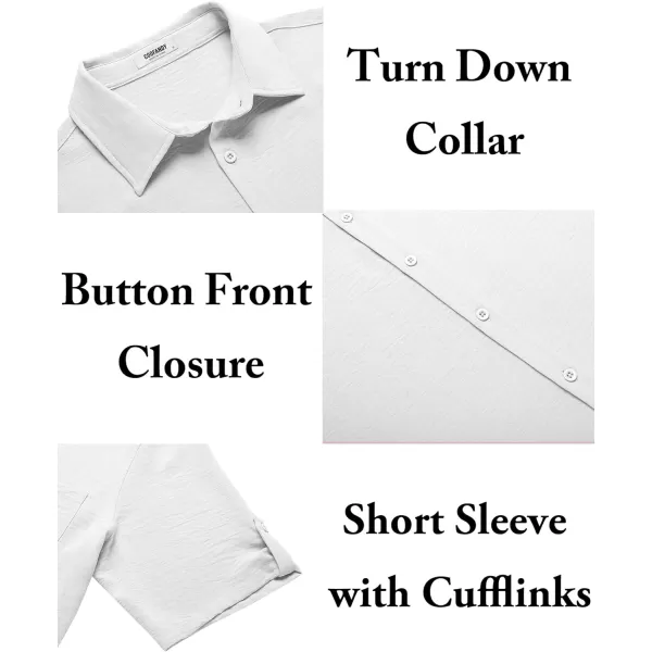 COOFANDY Men's Casual Button Down Short Sleeve Shirts Textured Summer Beach Shirt