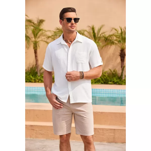 COOFANDY Men's Casual Button Down Short Sleeve Shirts Textured Summer Beach Shirt