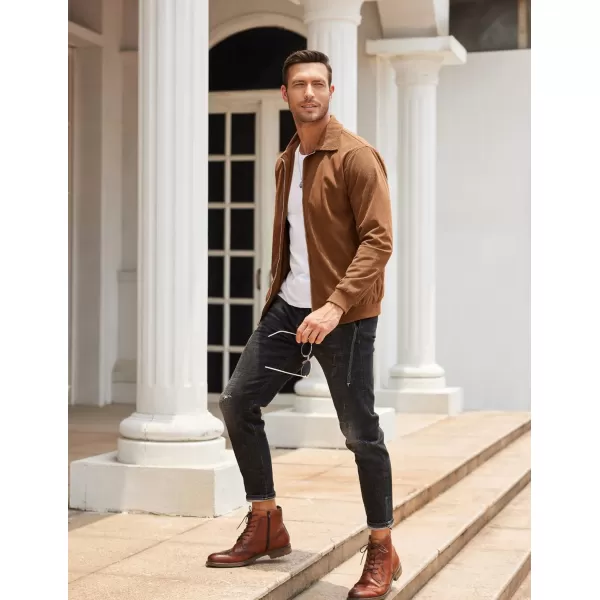 COOFANDY Men's Casual Corduroy Jacket Lightweight Bomber Style Shirt Jacket Vintage Coat