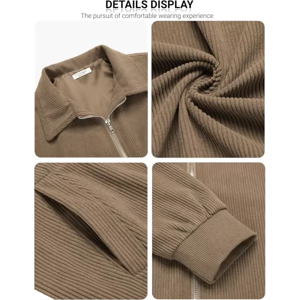 COOFANDY Men's Casual Corduroy Jacket Lightweight Bomber Style Shirt Jacket Vintage Coat