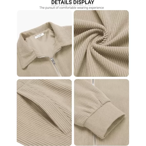 COOFANDY Men's Casual Corduroy Jacket Lightweight Bomber Style Shirt Jacket Vintage Coat