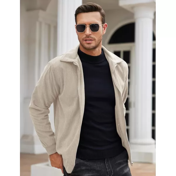 COOFANDY Men's Casual Corduroy Jacket Lightweight Bomber Style Shirt Jacket Vintage Coat