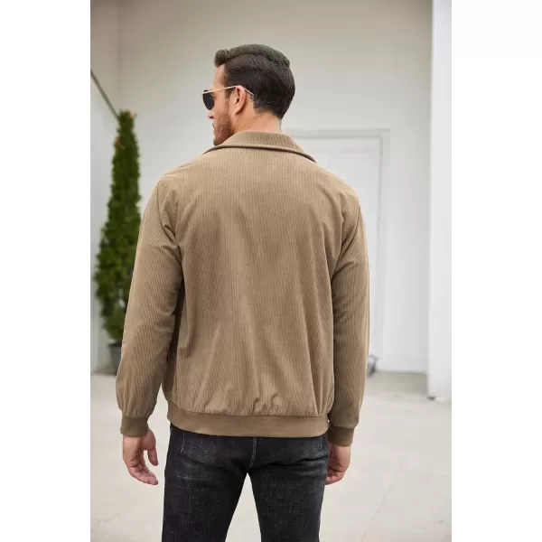 COOFANDY Men's Casual Corduroy Jacket Lightweight Bomber Style Shirt Jacket Vintage Coat