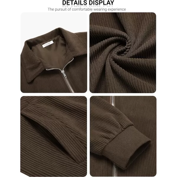 COOFANDY Men's Casual Corduroy Jacket Lightweight Bomber Style Shirt Jacket Vintage Coat